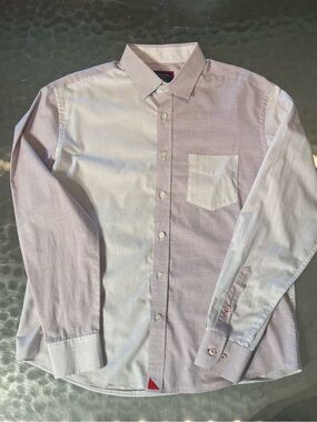UNTUCKit Maroon & White Micro-Gingham Button Down Shirt - Men’s Medium